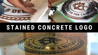 How to Stencil a Logo on a Stained Concrete Floor [upl. by Allene]