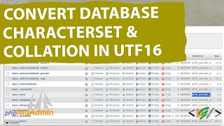 How to Change an Entire Database Collation amp Character Set to UTF16 in PhpMyAdmin  Tables Columns [upl. by Brindle97]