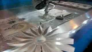 Techni Waterjet 5 axis bevel head at IMTS2008 [upl. by Akisej446]