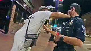 Angry Man Walks Up to Burlington Officer and Slaps Him in the Face [upl. by Ardith162]