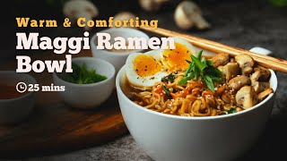 Maggi Ramen Bowl  Maggi Recipes  Ramen Recipe  Quick Noodles Recipe  Cookd [upl. by Ahseken]