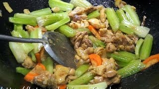 Hong Kong Recipe  Stirfried Chicken with Celery [upl. by Hyams145]