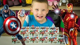 Marvel Avengers Chocolate Surprise Eggs Kinder Playtime Easter Egg Captain America Iron Man [upl. by Wallace]