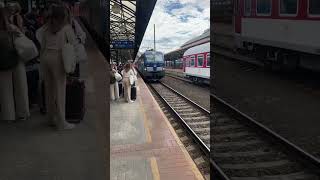 TRAIN ARRIVING AT PRAGUE STATION CZECH REPUBLIC train trainstation arriving trainarrival [upl. by Airtina42]