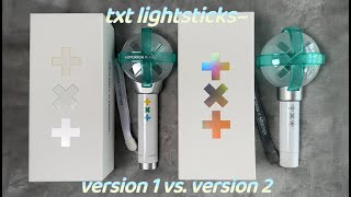 TXTs Official Lightsticks ♡ Version 1 amp Version 2 Comparison [upl. by Torrlow]