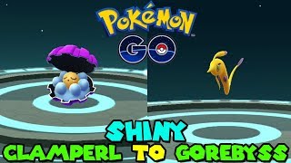 Evolving SHINY CLAMPERL TO SHINY GOREBYSS IN POKEMON GO  CLAMPERL RESEARCH DAY [upl. by Nehemiah734]