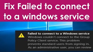 Failed to connect to a windows service windows 10 [upl. by Ziwot]