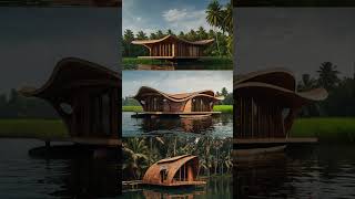 Floating Home  Unique Home  Tiny Floating Home moderncabin woodenhouse shortsfeed [upl. by Pylle]