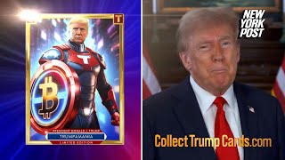 Donald Trump releases new digital and physical trading cards [upl. by Armelda817]