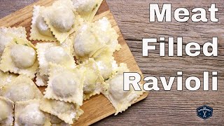 🔵 How To Make Meat Filled Ravioli From Scratch [upl. by Aleemaj]