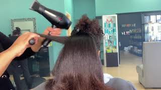 Dominican Hair Salon by Marlyn  Natural Hair Blowout [upl. by Lehcsreh]