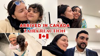 GRANDDAUGHTER ZAIRA REACTION 🥰  ARRIVED IN CANADA 🇨🇦 [upl. by Vallo]