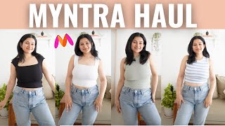 Myntra Tops Haul  Basic Summer Tops amp Crop Tops  HampM Trendyol etc Must Have Basics [upl. by Eignat]