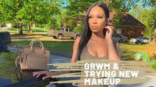 GRWM  TRYING NEW MAKEUP  MATTE LONG LASTING MAKEUP  Briana Monique [upl. by Yssep]