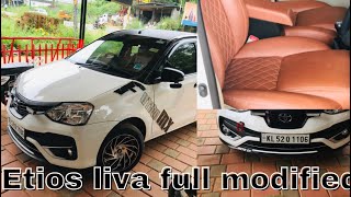 Toyota etios liva full modified  Seat moulding roof wrapping toyota etiosliva modiefiedcars [upl. by Saxena415]