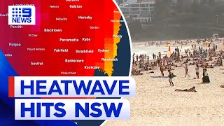 Twenty schools shut as heatwave raises bushfire risk in NSW  9 News Australia [upl. by Beaufert]