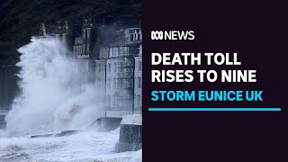 Nine dead as Storm Eunice tears through UK parts of Europe with highestever wind gusts  ABC News [upl. by Edlun384]