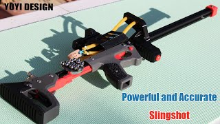 Powerful and Accurate Slingshot  Homemade  3D printed  Plinking Game  Slingshot Rifle  Hunting [upl. by Sharai914]