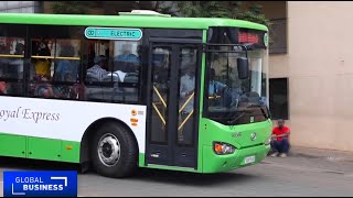 Rwanda rolls out electric buses in Kigali [upl. by Asusej]