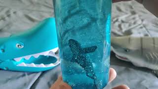 My brother got a homemade snow globe Its small shark toy with glitter inside [upl. by Beichner76]