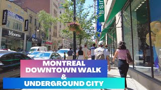 DOWNTOWN MONTREAL Walk SainteCatherine Street West amp UNDERGROUND CITY [upl. by Led]