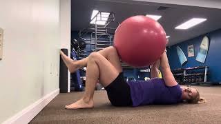 Stability Ball Core Dead Bug Hold Progression foot on ground [upl. by Haman]