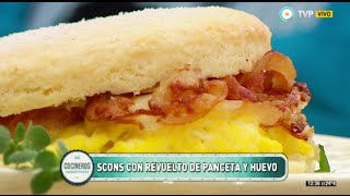 Scons rellenos con revuelto de panceta y hongos [upl. by Alimhaj]