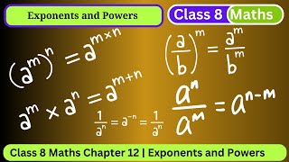 Class 8 Maths Chapter 12  Exponents and Powers [upl. by Ardnassak]