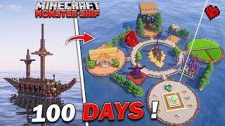 I Survived 100 DAYS 🔥 in Monster Ship 😮 Only World in Minecraft Hindi [upl. by Inafets951]