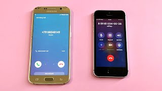 Samsung Galaxy S6 vs iPhone 5se Incoming Call amp Outgoing Call [upl. by Aicala]