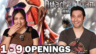 EPIC MUSIC ATTACK ON TITAN OPENINGS 19 REACTION [upl. by Anirda]