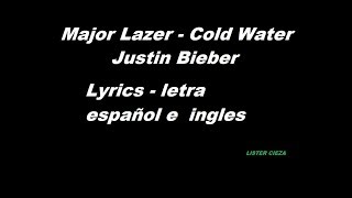 Cold Water Justin Bieber Lyrics letra en Ingles y Español [upl. by Erdried]