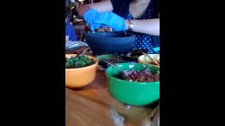 Freshly made Guacamole tableside at Pappasitos in Dallas TX [upl. by Anead]