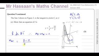 WMA1201 IAL Edexcel P2 October 2022 Q9 Equations of Circles Differentiation Integration [upl. by Aihsenrad]