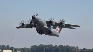 Airbus A400M Atlas EC400 departure at RAF Fairford RIAT 2018 AirShow [upl. by Kovar]