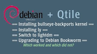 Qtile Debian Bullseye with Backports Kernel PLUS what not to do [upl. by Treblih]