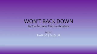 Wont Back Down by Tom Petty  Easy chords and lyrics [upl. by Anwad]