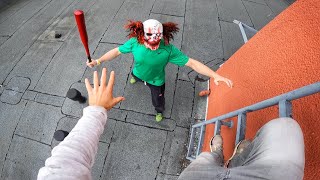 Horror Clowns VS Parkour POV  Halloween Chase IV [upl. by Ihsir]