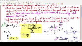 Operational Amplifiers Microelectronics Circuits Example Numerical 3 [upl. by Swisher]