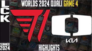 T1 vs DK Highlights Game 4  LCK Worlds 2024 Qualifier  T1 vs Damwon KIA G4 [upl. by Yrolam106]