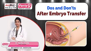 Dos and Donts After IVF Embryo Transfer  ivf embryotransfer fertility healthtips ytshorts [upl. by Nirrok771]