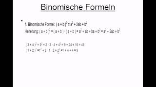 Binomische Formeln anwenden  Beispiele [upl. by Els]