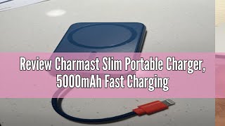 Review Charmast Slim Portable Charger 5000mAh Fast Charging Power Bank Built in for iPhone Cable D [upl. by Arvid]