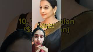 Top 10 richest actress bollywood top10famous richestheroines beautiful shortsfeed [upl. by Chilt]