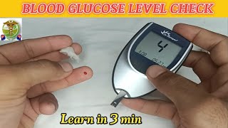 How to check Glucose Level by Glucometer at Home l Easy Demonstration [upl. by Nerua76]