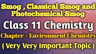 What is Smog  Classical Smog and Photochemical Smog  Class 11 Chemistry in  Hindi [upl. by Annodas]