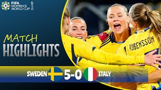 Sverige vs Italien 50  Mål och Höjdpunkter  VM Fotboll Damer 2023 [upl. by Layla60]