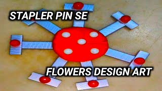 STAPLER PIN ରେ ସୁନ୍ଦର ଫୁଲର ଡିଜାଇନ୍ 🏵️🌹🏵️Smita Art trending video plzsubscribemychannel [upl. by Mauchi390]