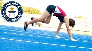 Fastest 100 m running on all fours  Guinness World Records [upl. by Meedan]