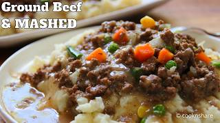 Budget Comfort Ground Beef and Gravy Over Mashed Potatoes [upl. by Lilas]